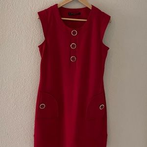 None West red button dress